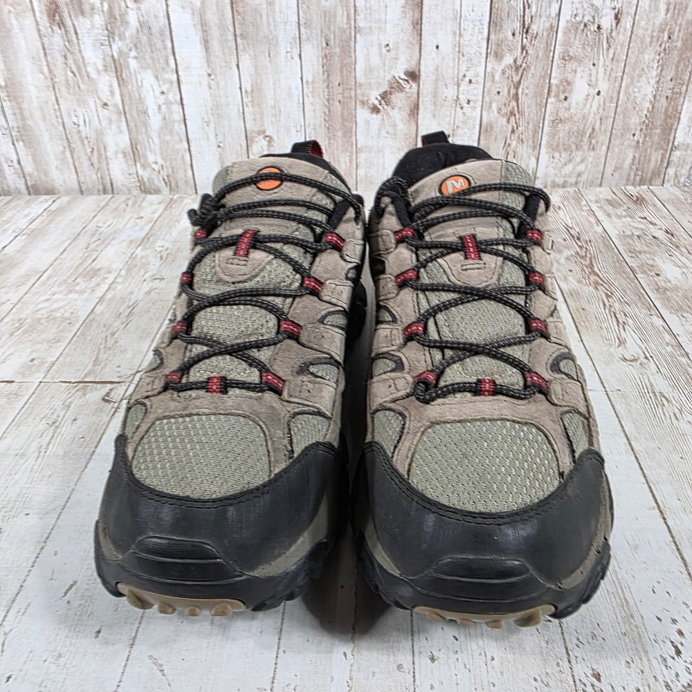 Merrell Moab 2 Waterproof Mens 10.5 Hiking Shoes Taupe Grey Vibram Low Trai - Picture 2 of 8